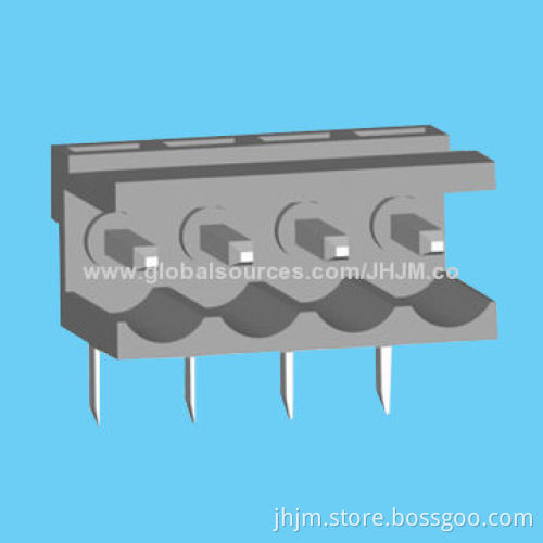Plug-in terminal connector, 3.96mm pitch, open housing type, right angle 90°, male 2-24 pins